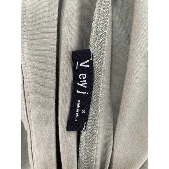 Very J Top Size Small Crew Pleated Shoulder Pads Sage Green Casual Everyday Wear - Picture 3 of 6